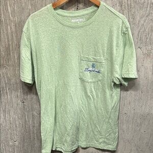 Margaritaville Live Life Like A Song Light Green Short Sleeve Tee - M